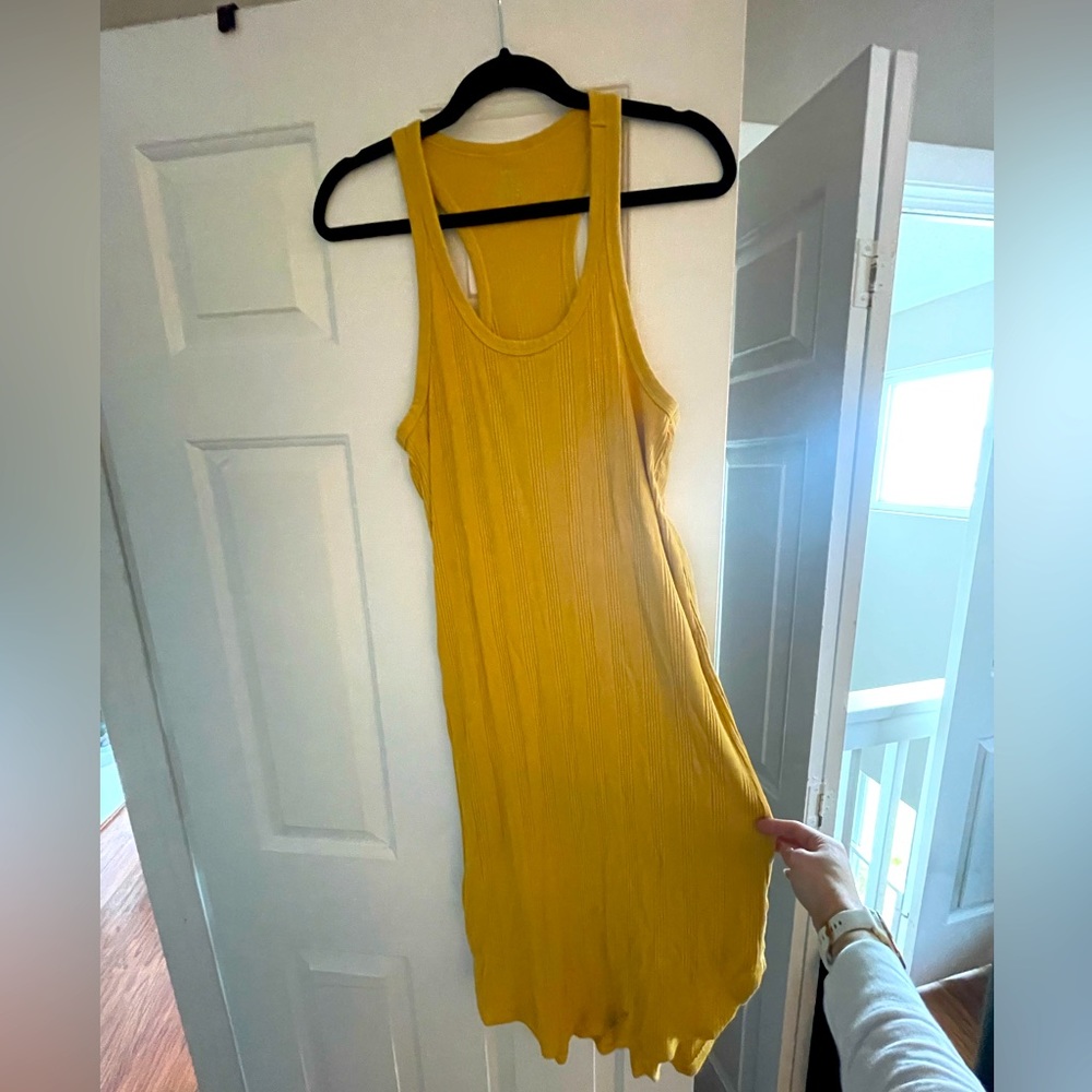 Mustard yellow Aerie racerback midi dress - size m